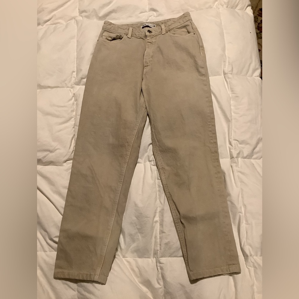 Zara jeans 28/26 or size 6 light tan, boot cut